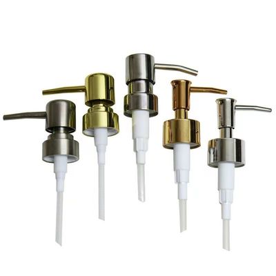 20/24/28MM Gold Silver Metallic Lotion Pump Dispenser for Luxury Non Spill Cosmetic Packaging