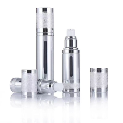 Aluminum 50ml Silver Gold Airless Bottle With Different Pumps For Cosmetic