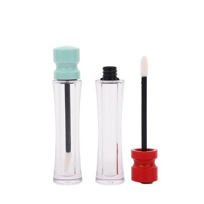 Plastic lip glaze tube with waist-length lid and various colors