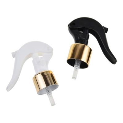 Gold Aluminum Collar Mini Trigger Sprayer with 24/410 28/410 Neck Size for Fine Mist Dispensing