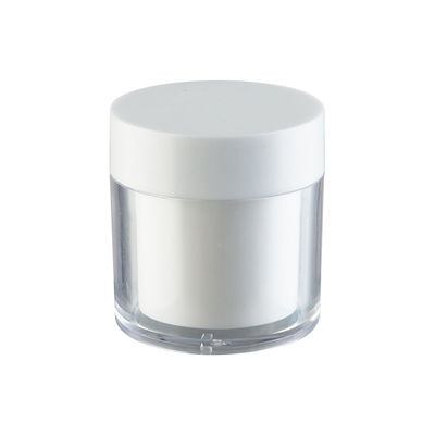 15g 30g 50g AS Plastic Double Layer Round Cream Jar for Cosmetic Packaging with Silk Screen Printing