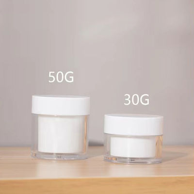 AS Plastic Double Layer Custom Order Round Cosmetic Cream Jar for Skincare Packaging
