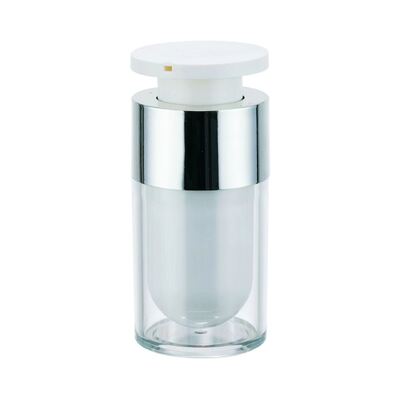 Heart-inner Shape Acrylic Airless Cosmetic Bottle with High-ended Quality for Skincare Customizable in 15ml 30ml 50ml