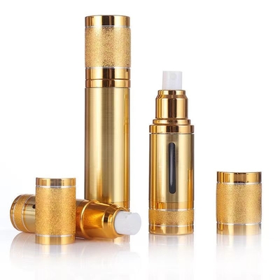 Aluminum 50ml Silver Gold Airless Bottle With Different Pumps For Cosmetic