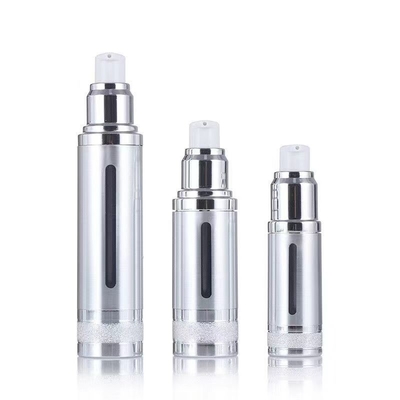 Aluminum 50ml Silver Gold Airless Bottle With Different Pumps For Cosmetic