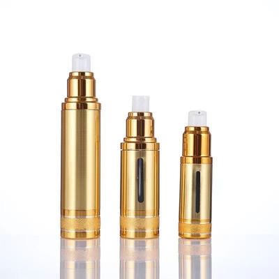 Aluminum 50ml Silver Gold Airless Bottle With Different Pumps For Cosmetic