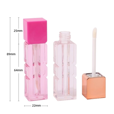 Irregular 3.5ml lip glaze tube with brush in various colors
