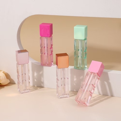 Irregular 3.5ml lip glaze tube with brush in various colors