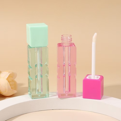 Irregular 3.5ml lip glaze tube with brush in various colors