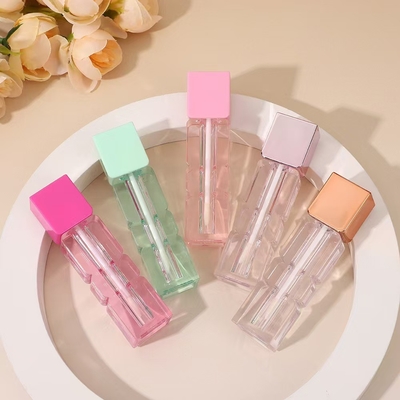 Irregular 3.5ml lip glaze tube with brush in various colors