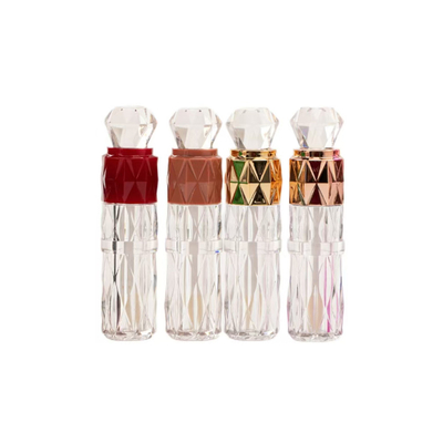 Unique design, diamond pattern plastic lip glaze tube with many colors