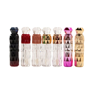 Unique design, diamond pattern plastic lip glaze tube with many colors