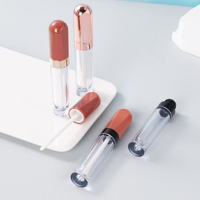 Plastic round 4.5ml lip glaze tube electroplating ring color can be customized