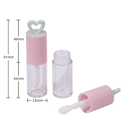 Custom Color 7ml Hollow Heart Plastic Lip Glaze Tube for Portable Lip Gloss Packaging