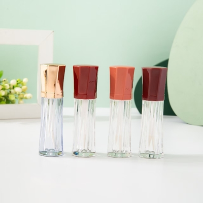 Various Colors Octagonal Portable Plastic Lip Glaze Tube Round Shape in Aluminum / Plastic Material