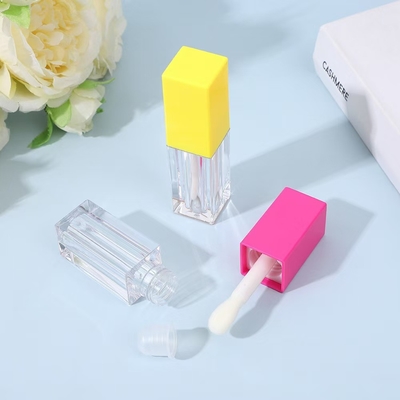 Square Plastic Lip Glaze Tube with Brush Cosmetic Type Lipgloss Custom Color 4.9ml