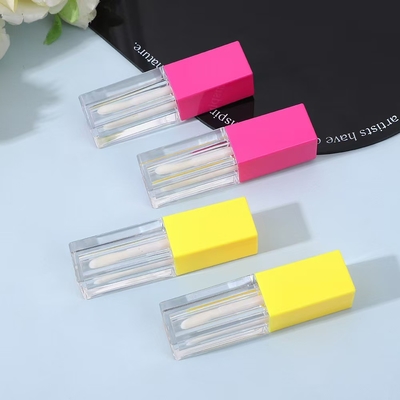 Square Plastic Lip Glaze Tube with Brush Cosmetic Type Lipgloss Custom Color 4.9ml