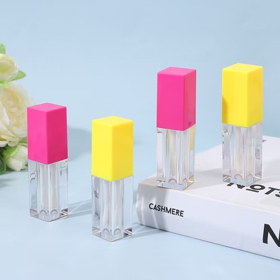 Square Plastic Lip Glaze Tube with Brush Cosmetic Type Lipgloss Custom Color 4.9ml