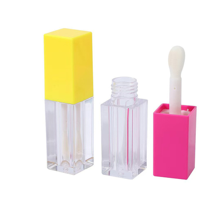 Square Plastic Lip Glaze Tube with Brush Cosmetic Type Lipgloss Custom Color 4.9ml