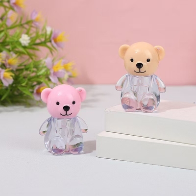 2ml Cute Bear Head Cap Plastic Lip Glaze Tube in Various Colors with Screw Cap Closure and Customized Printing