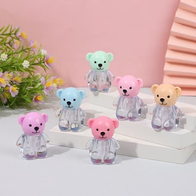 2ml Cute Bear Head Cap Plastic Lip Glaze Tube in Various Colors with Screw Cap Closure and Customized Printing
