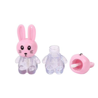 Portable Bunny Lip Glaze Tube with Brush Customizable Color and Easy To Carry