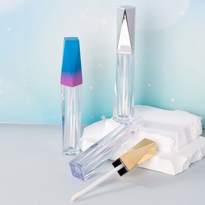 4.5ml Custom Color Lip Glaze Tube with Flocked Wand Applicator Irregular Shape