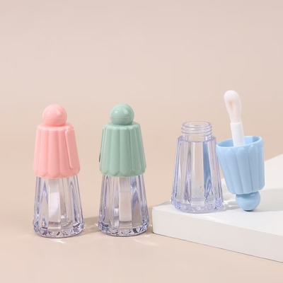 Cosmetic Type Lip Gloss 4.5ml Plastic Tube With Umbrella Shape Cover In Various Colors