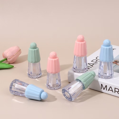 Cosmetic Type Lip Gloss 4.5ml Plastic Tube With Umbrella Shape Cover In Various Colors
