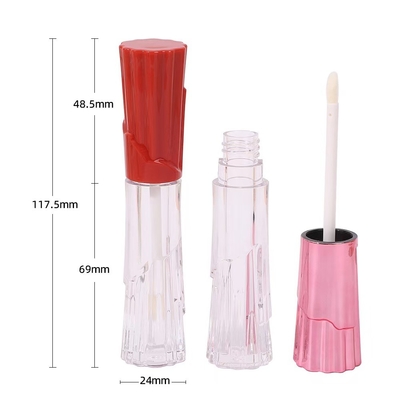 6ml Skirt-Shaped Plastic Lip Glaze Tube With Brush For Easy Carrying And Convenient Screen Printing
