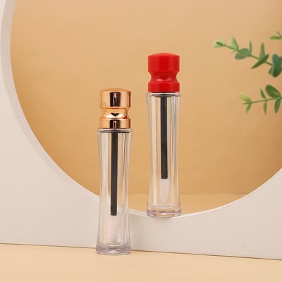 Plastic lip glaze tube with waist-length lid and various colors