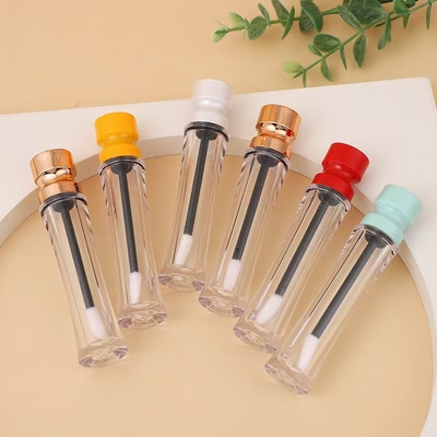 Plastic lip glaze tube with waist-length lid and various colors