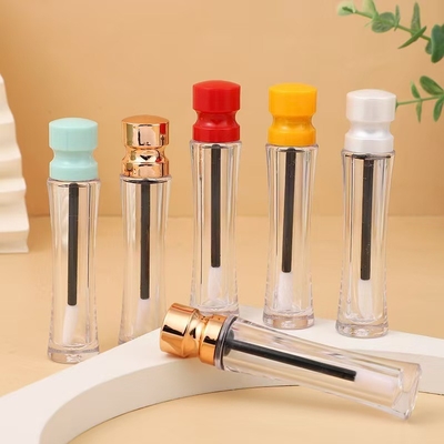 Plastic lip glaze tube with waist-length lid and various colors