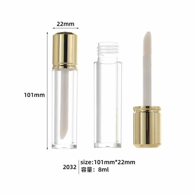Round Short Cover 6ml Lip Glaze Tube Can Be Customized With Logo