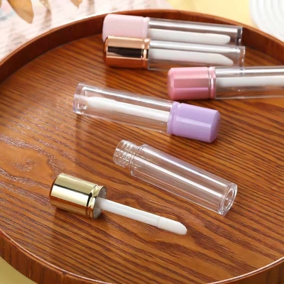 Round Short Cover 6ml Lip Glaze Tube Can Be Customized With Logo