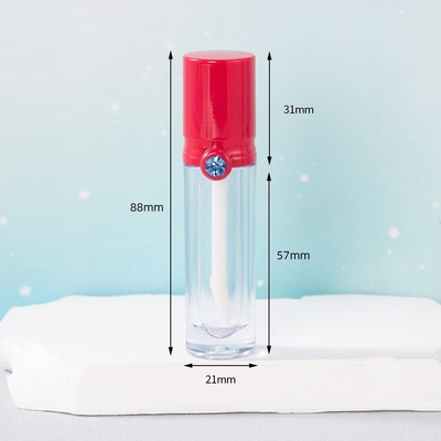4ml Plastic Lip Glaze Tube With Drill Cap , Customizable Color And Printed Logo