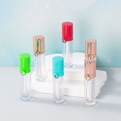 4ml Plastic Lip Glaze Tube With Drill Cap , Customizable Color And Printed Logo