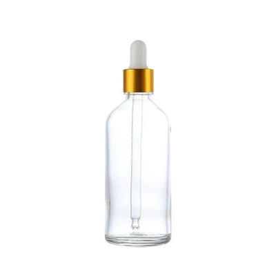 Hot Sale Empty Glass Essential Oil Bottle And Dropper With Aluminum Gold/Silver Skirt