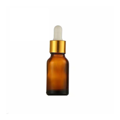 20ML Capacity Amber Essential Oil Bottle With Aluminum Dropper Head Glass Plastic