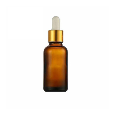 20ML Capacity Amber Essential Oil Bottle With Aluminum Dropper Head Glass Plastic