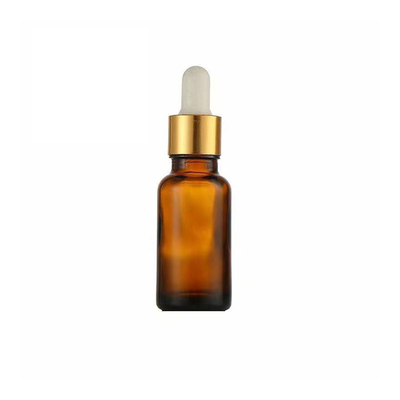 20ML Capacity Amber Essential Oil Bottle With Aluminum Dropper Head Glass Plastic