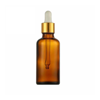 Customized Empty Oil Glass Round Shoulder Bottle With Aluminum Dropper 10ML 30ML 50ML