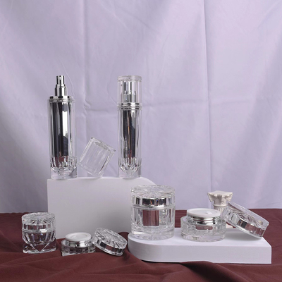 Acrylic Airless Jar Bottle 30G 50G 30ML 50ML 100ML For Cosmetic Lotion With Aluminum Lotion Pump Or Mist Sprayer