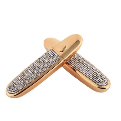 Oval Cosmetic Packaging Solution 10g Lipstick Tube with Screw Cap Top and Rhinestone Detail