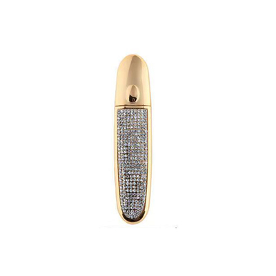 Oval Cosmetic Packaging Solution 10g Lipstick Tube with Screw Cap Top and Rhinestone Detail