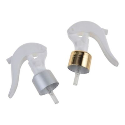 Gold Aluminum Collar Mini Trigger Sprayer with 24/410 28/410 Neck Size for Fine Mist Dispensing