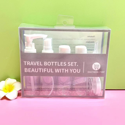 Convenient Carry 8 Pieces 50ml Travel Bottles Set with Plastic Body Material