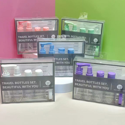Convenient Carry 8 Pieces 50ml Travel Bottles Set with Plastic Body Material