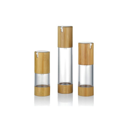 Aluminum Wooden 30 ml Airless Pump Bottle With Customized Colors