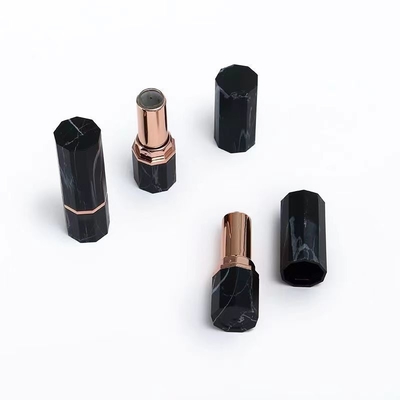 Luxury White And Black Lipstick Tube Empty Container Sexangle Shape